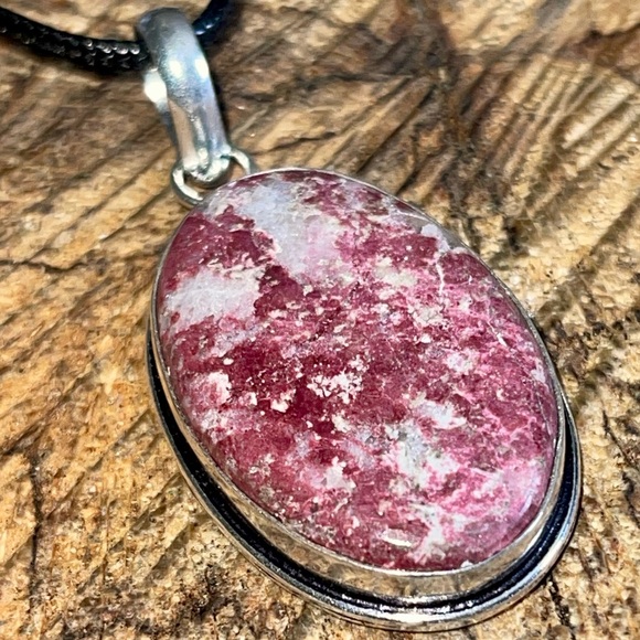 Beautiful Bright Pink Thulite Pendant 2” - Picture 10 of 12